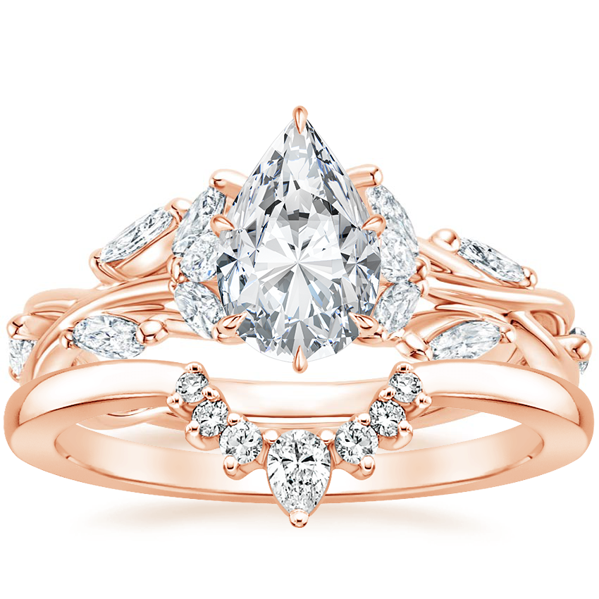 14K Rose Gold Secret Garden Diamond Ring (1/2 ct. tw.) with Lunette Diamond Ring