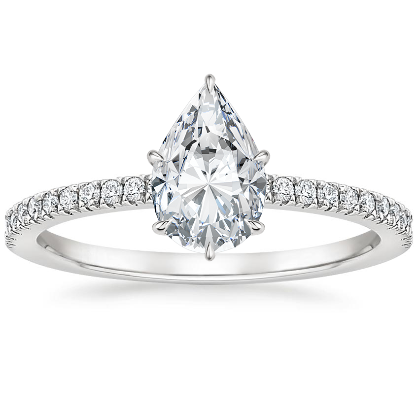 Platinum Viviana Half Coverage Diamond Ring, large top view