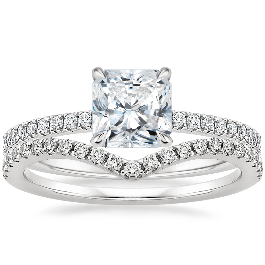 14K White Gold Viviana Diamond Ring (1/4 ct. tw.) with Flair Diamond Ring (1/6 ct. tw.)