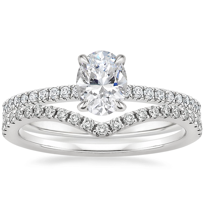 14K White Gold Viviana Diamond Ring (1/4 ct. tw.) with Flair Diamond Ring (1/6 ct. tw.)