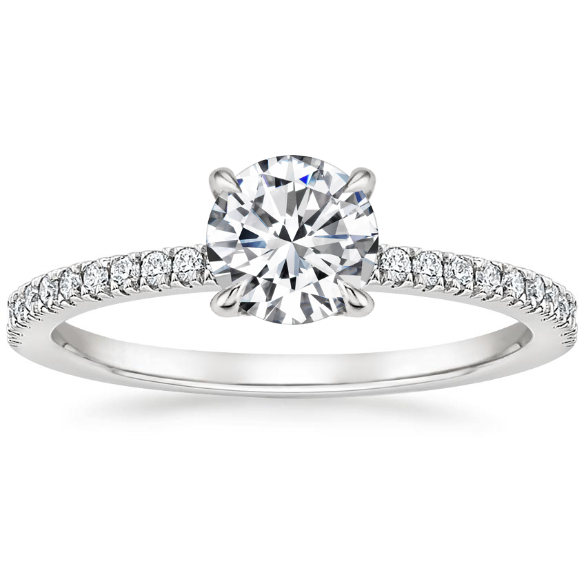Platinum Viviana Half-Coverage Diamond Ring, large top view