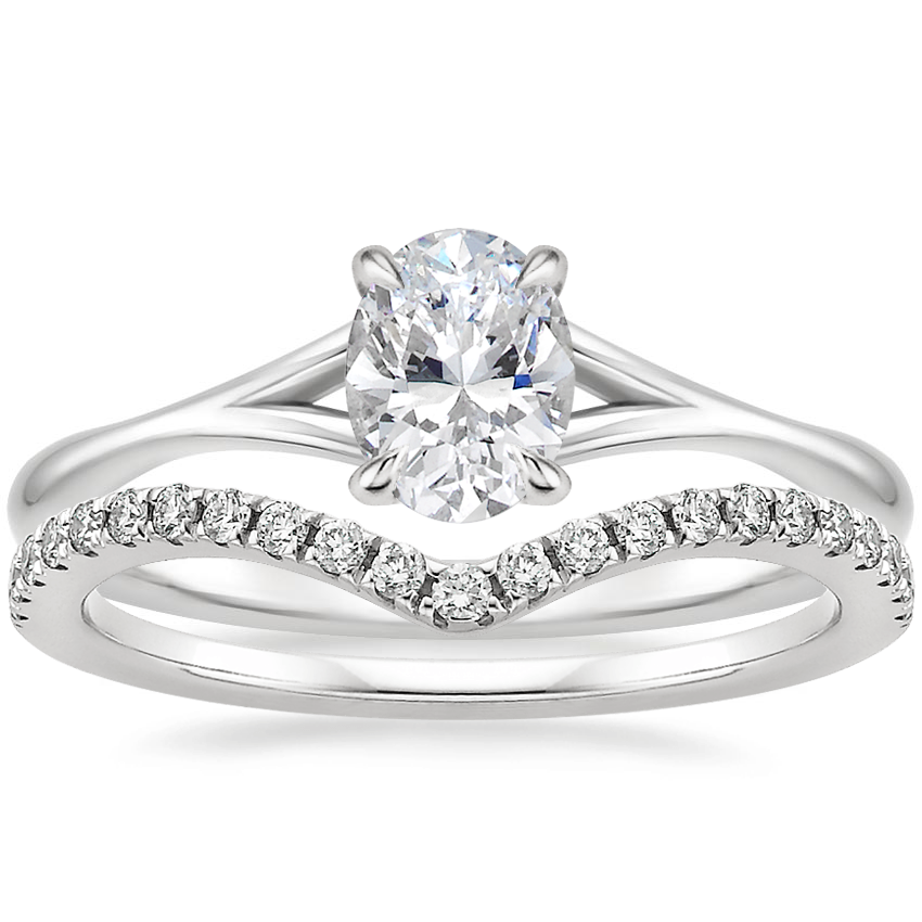 Platinum Valetta Ring with Flair Diamond Ring (1/6 ct. tw.)