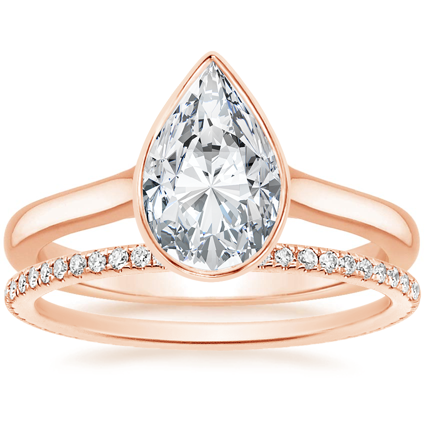 14K Rose Gold Luna Ring with Whisper Eternity Diamond Ring (1/4 ct. tw.)