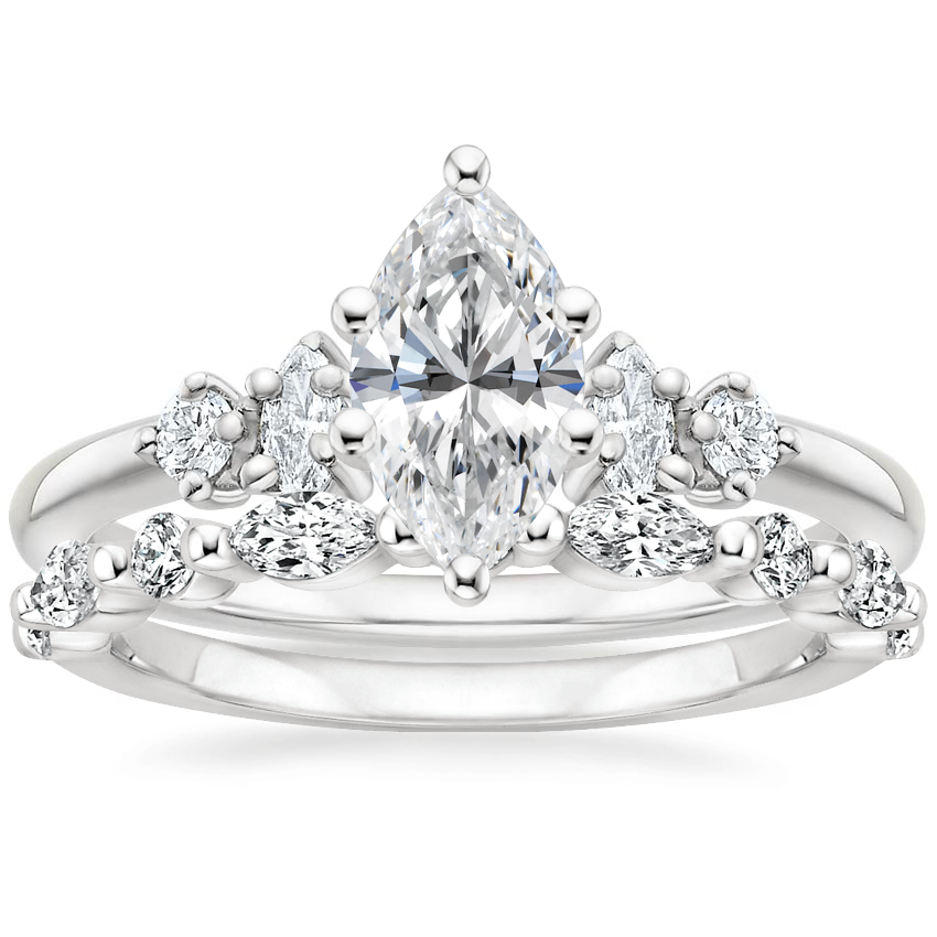 18K White Gold Miroir Diamond Ring with Versailles Diamond Ring (3/8 ct. tw.)