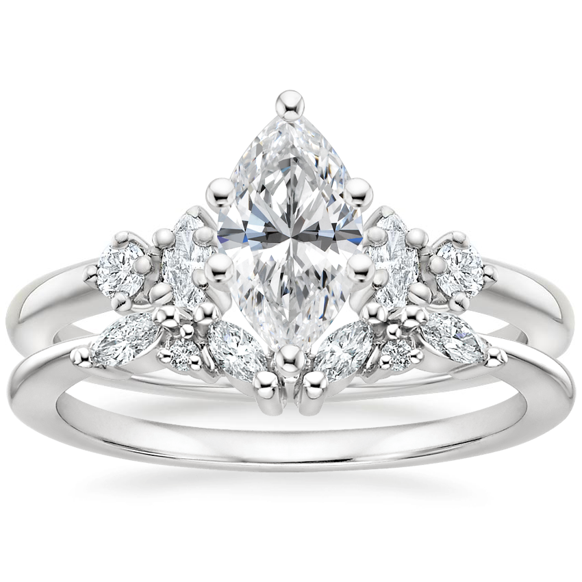 18K White Gold Miroir Diamond Ring with Yvette Diamond Ring
