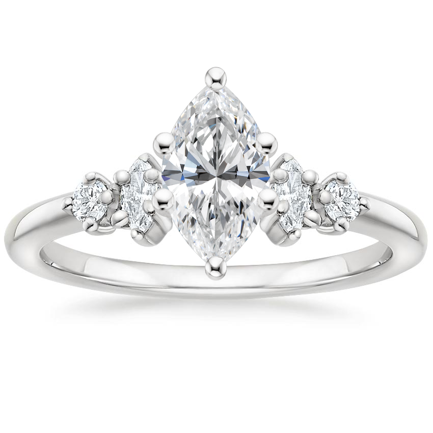 18K White Gold Miroir Diamond Ring, large top view
