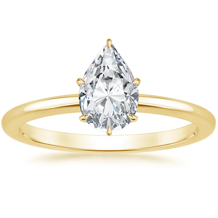 18K Yellow Gold Audrey Perfect Fit 1.4mm Solitaire Ring, large top view