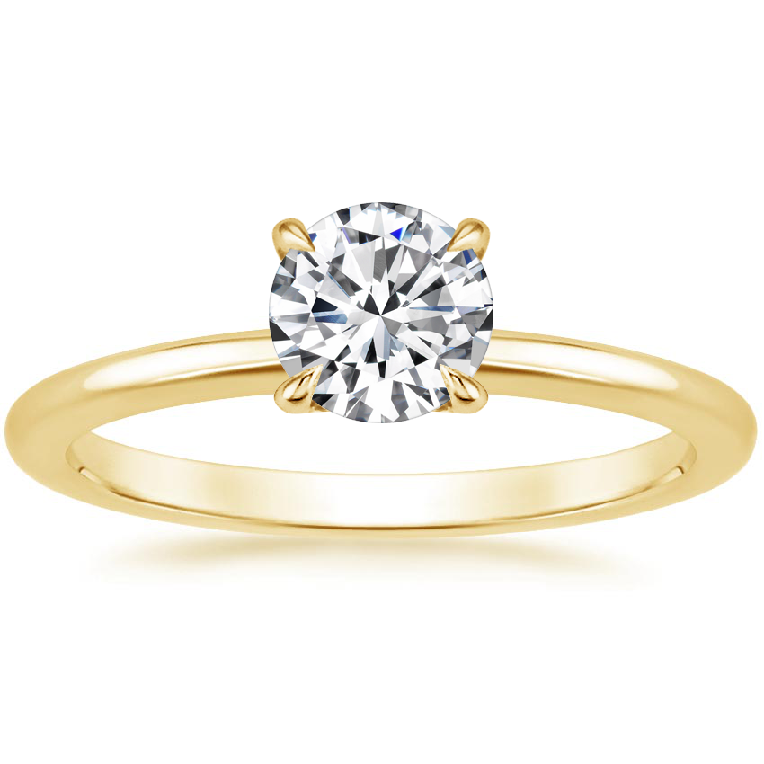 18K Yellow Gold Audrey Perfect Fit 1.4mm Solitaire Ring, large top view