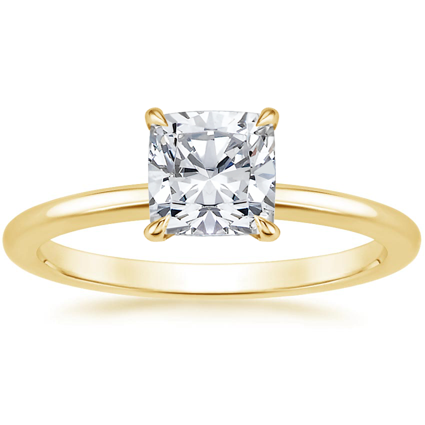 18K Yellow Gold Audrey Perfect Fit 1.4mm Solitaire Ring, large top view