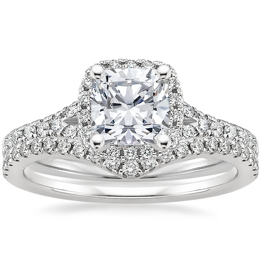 18K White Gold Joy Diamond Ring (1/3 ct. tw.) with Flair Diamond Ring (1/6 ct. tw.)