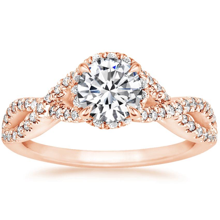 14K Rose Gold Entwined Halo Diamond Ring (1/3 ct. tw.), large top view