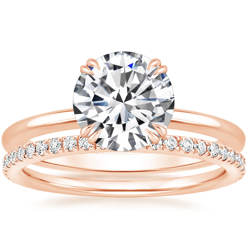 14K Rose Gold Aveline Ring with Luxe Ballad Diamond Ring (1/4 ct. tw.)