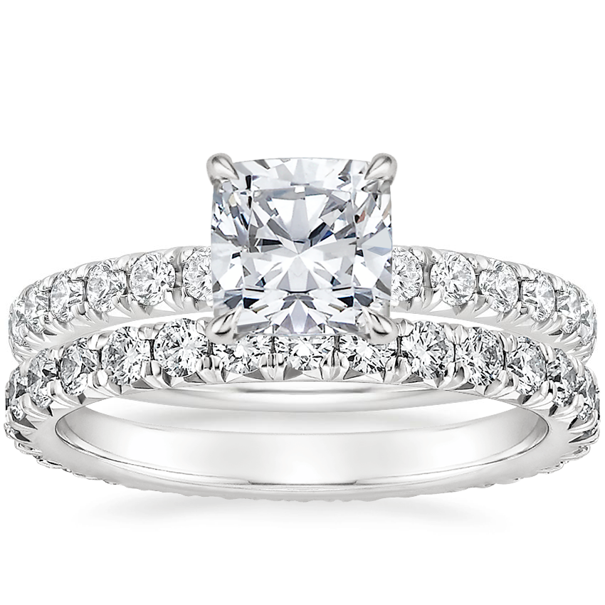 Platinum Petite Olympia Diamond Ring with Sienna Eternity Diamond Ring (7/8 ct. tw.)