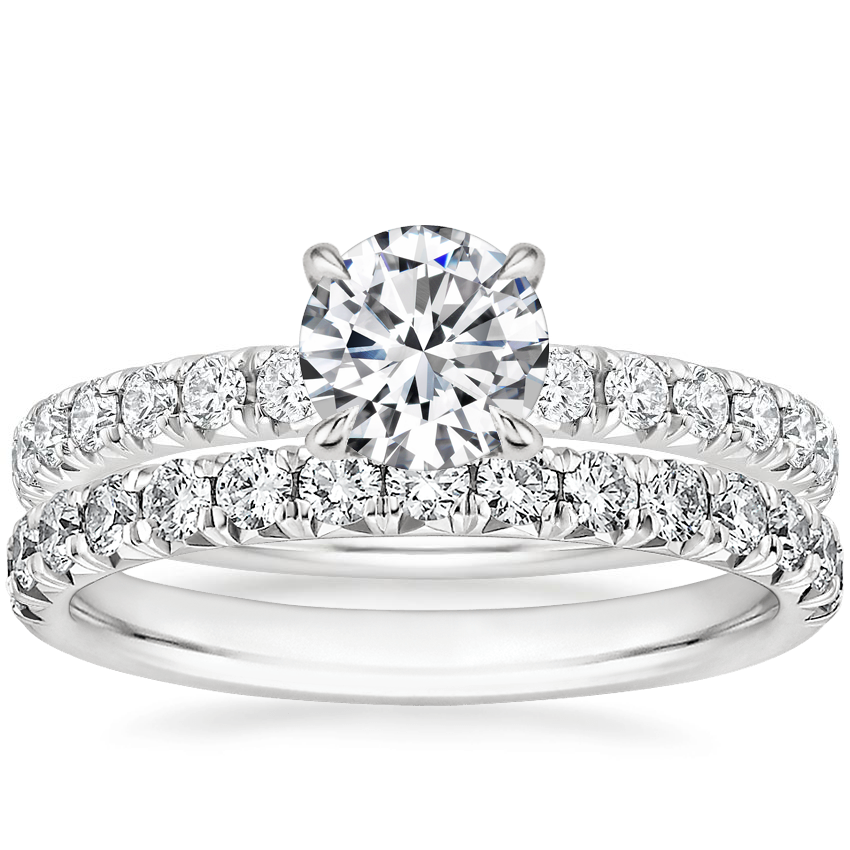 18K White Gold Petite Olympia Diamond Ring with Sienna Diamond Ring (1/2 ct. tw.)