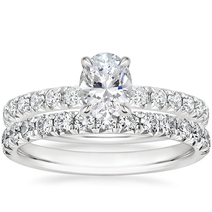 18K White Gold Petite Olympia Diamond Ring with Sienna Diamond Ring (1/2 ct. tw.)