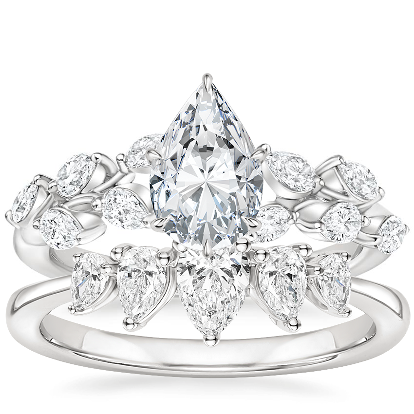 18K White Gold Amaranta Diamond Ring (1/2 ct. tw.) with Agave Diamond Ring