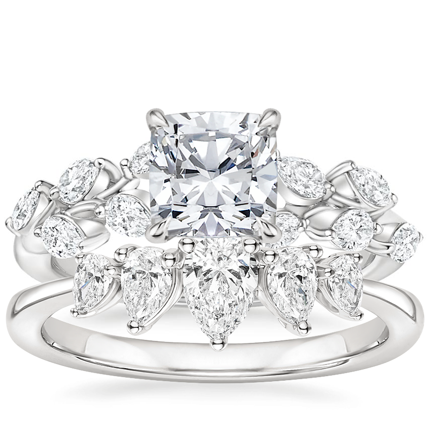 18K White Gold Amaranta Diamond Ring (1/2 ct. tw.) with Agave Diamond Ring