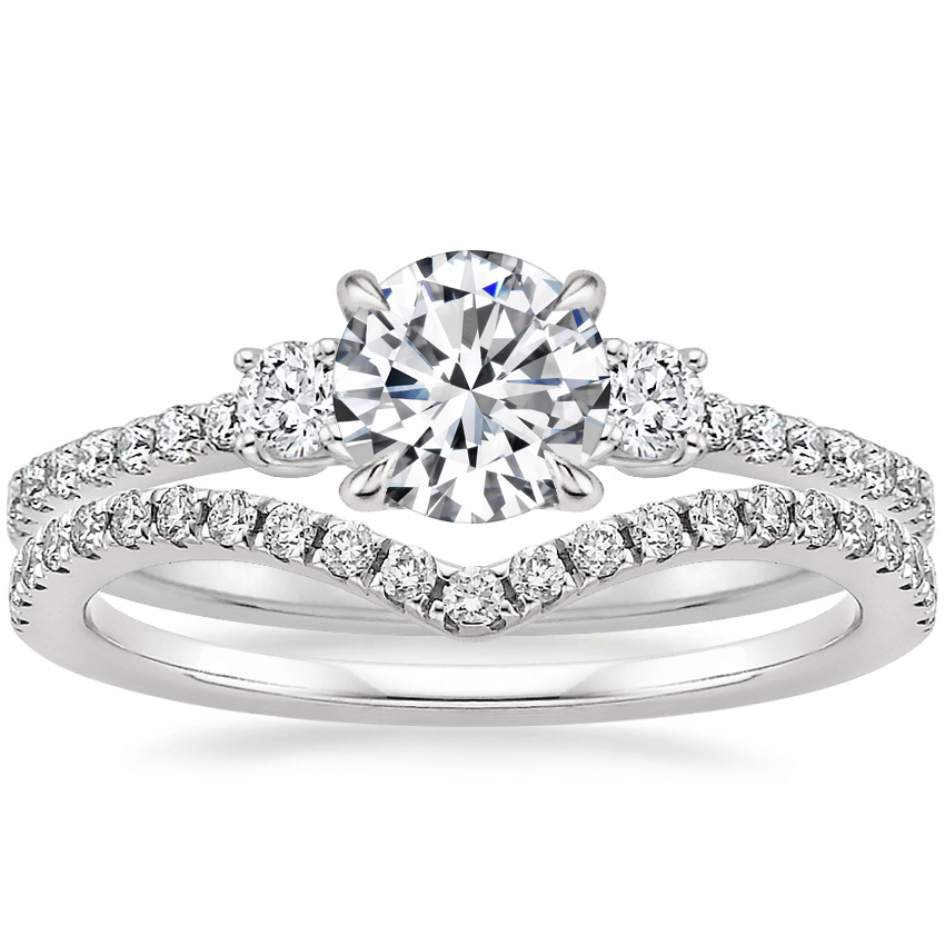 Platinum Lyra Diamond Ring (1/4 ct. tw.) with Flair Diamond Ring