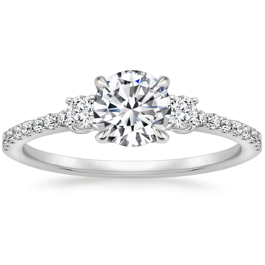 18K White Gold Lyra Diamond Ring (1/4 ct. tw.), large top view