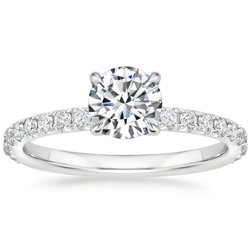 18K White Gold Luxe Amelie Diamond Ring, large top view