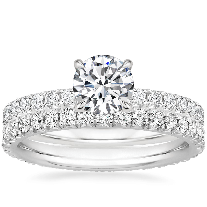 18K White Gold Luxe Amelie Diamond Ring with Amelie Eternity Diamond Ring (2/3 ct. tw.)