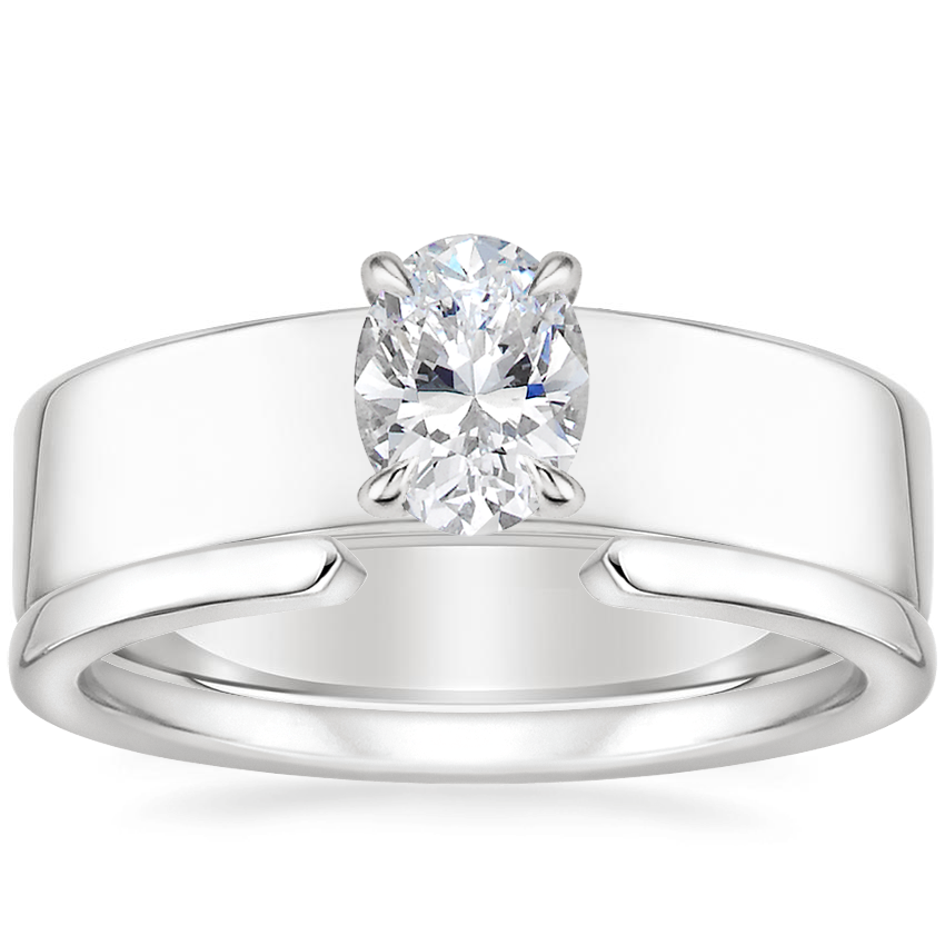 18K White Gold Alden Diamond Ring with Liv Wedding Ring