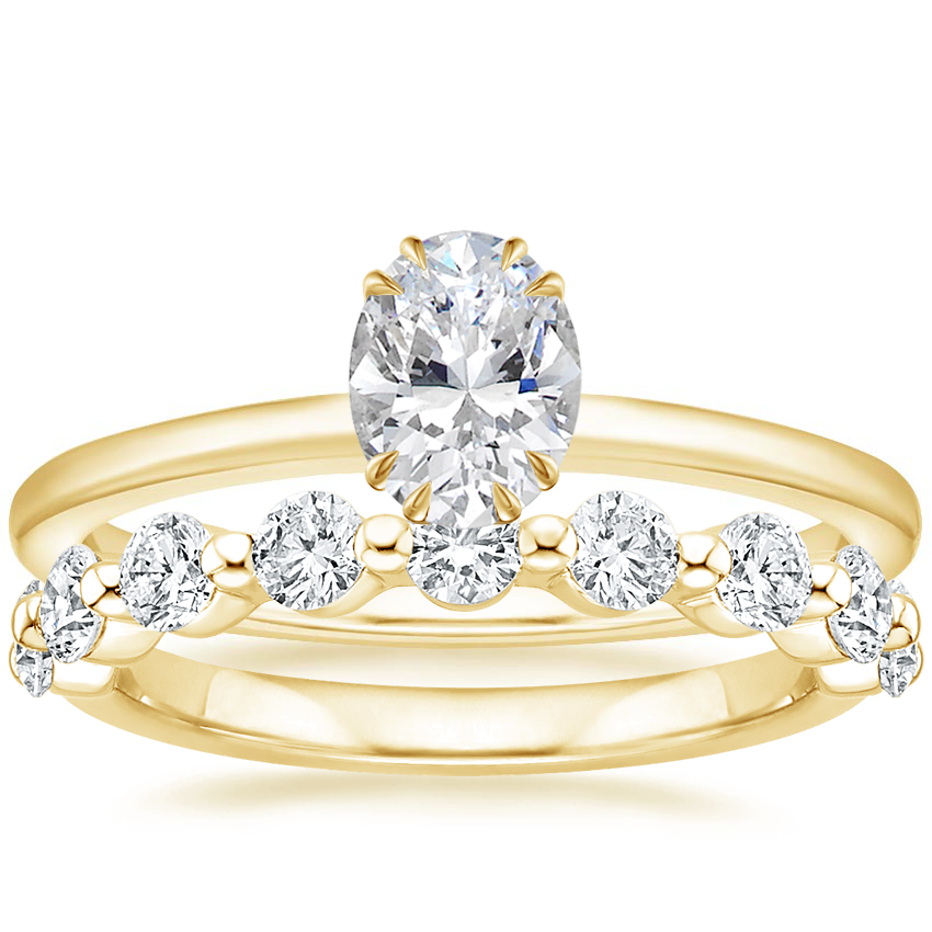 18K Yellow Gold Sora Diamond Ring with Monaco Lab Diamond Ring (3/4 ct. tw.)
