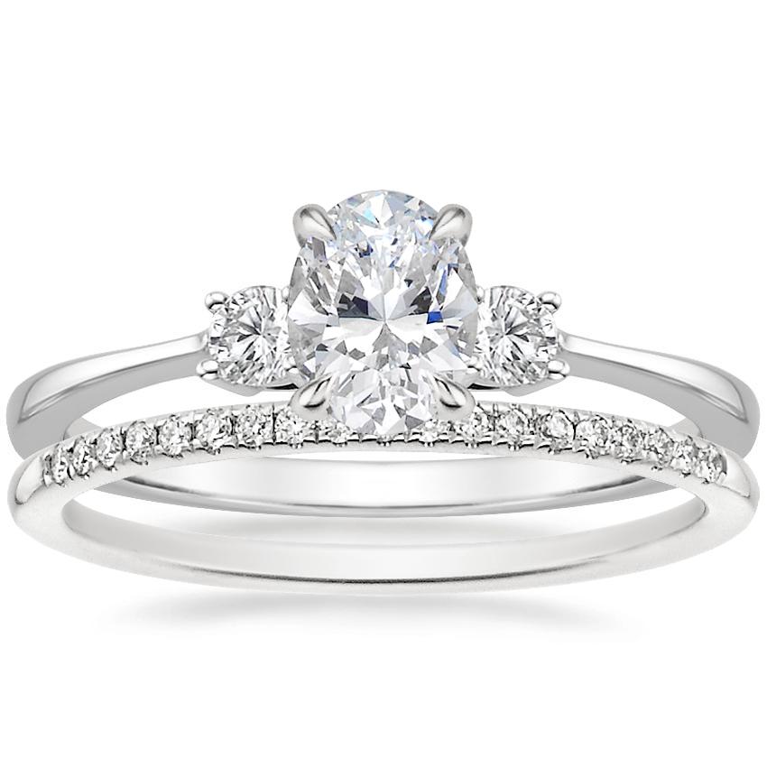 Platinum Selene Diamond Ring (1/10 ct. tw.) with Whisper Diamond Ring (1/10 ct. tw.)