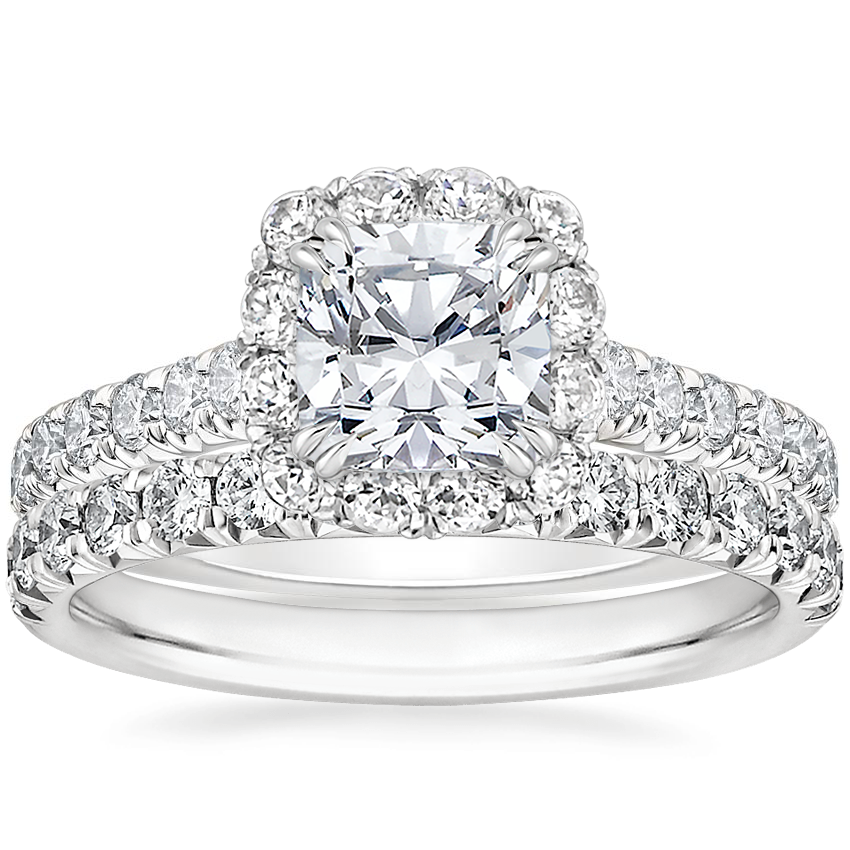 Platinum Sienna Halo Diamond Ring with Sienna Diamond Ring (1/2 ct. tw.)