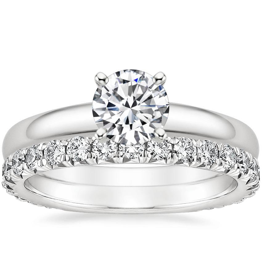 Platinum 3mm Comfort Fit Ring with Luxe Sienna Diamond Ring (5/8 ct. tw.)