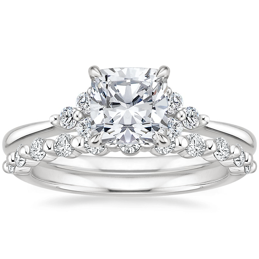 Platinum Melody Diamond Ring with Marseille Diamond Ring (1/3 ct. tw.)
