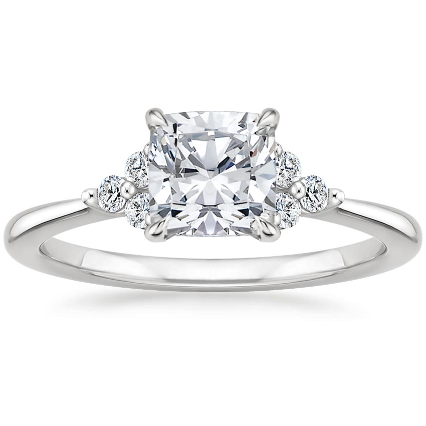 18K White Gold Melody Diamond Ring, large top view