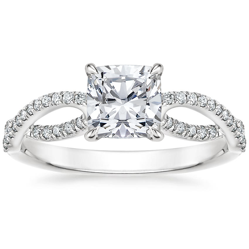18K White Gold Cascade Diamond Ring, large top view