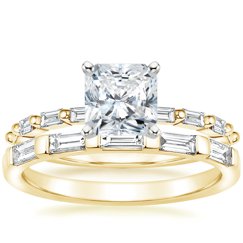 18K Yellow Gold Dominique Diamond Ring (1/3 ct. tw.) with Lane Diamond Ring (1/3 ct. tw.)