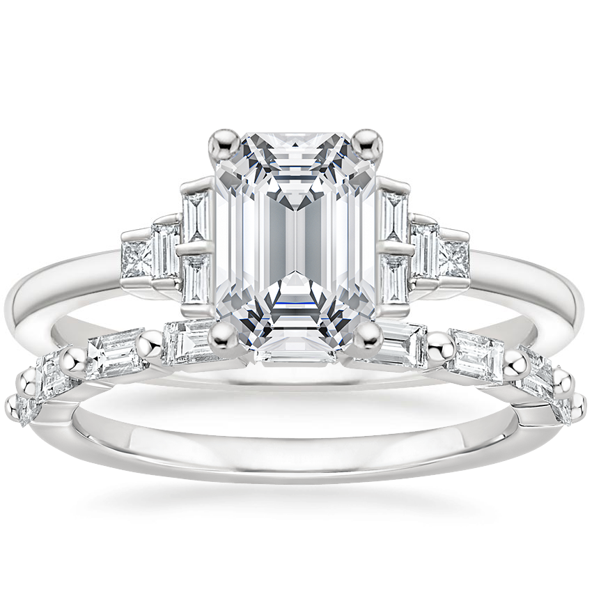 18K White Gold Mezzanine Diamond Ring with Dominique Diamond Ring (1/3 ct. tw.) Brilliant Earth