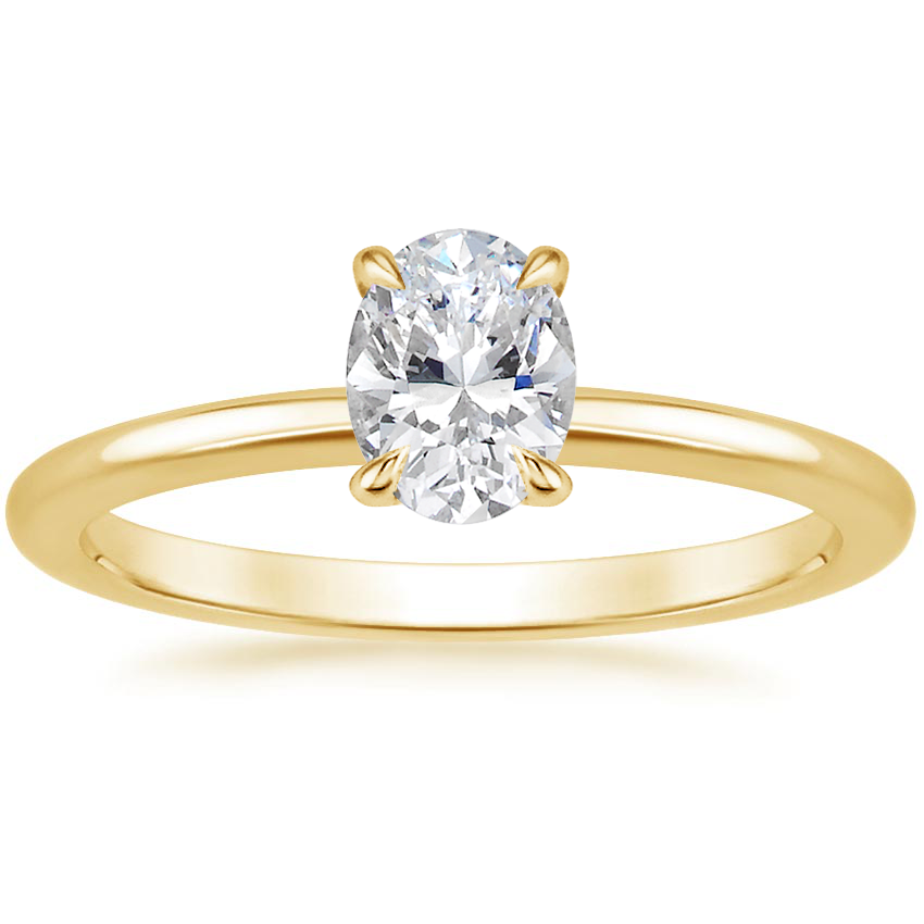 18K Yellow Gold Adorned Petite Elodie Diamond Ring, large top view
