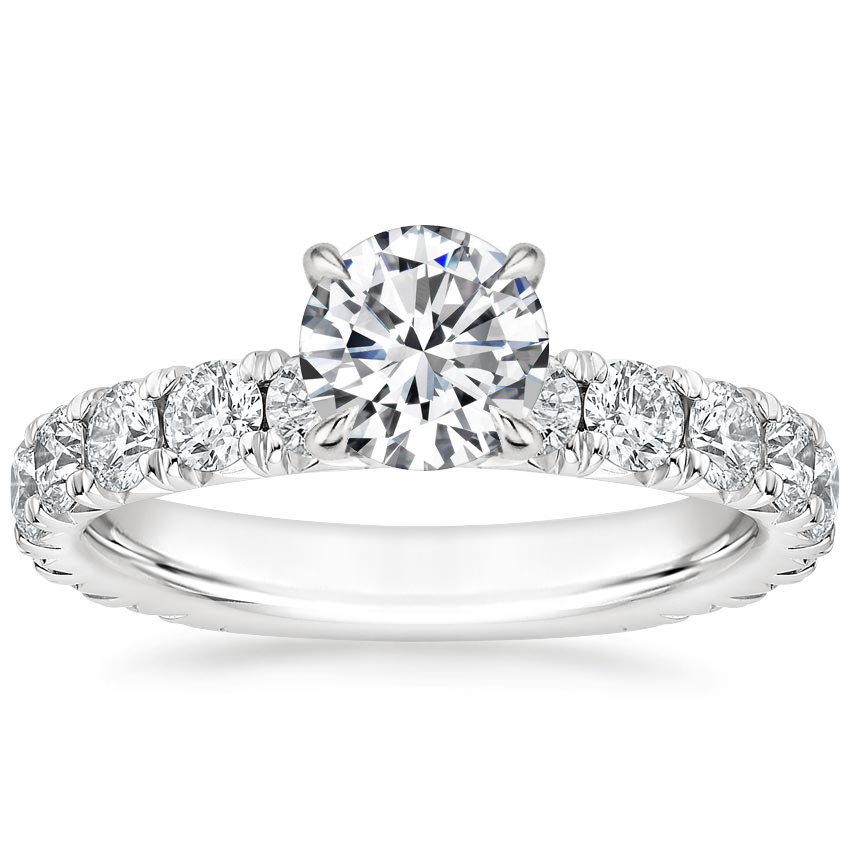 18K White Gold Luxe Ellora Diamond Ring, large top view