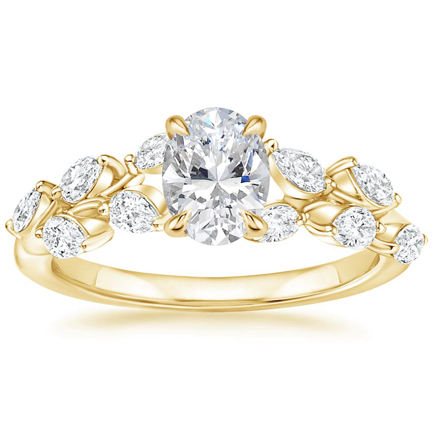 Oval Floral Inspired Diamond Ring 