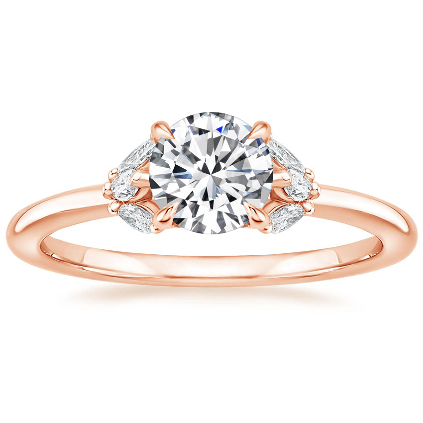 14K Rose Gold Mara Diamond Ring, large top view