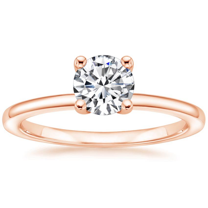 14K Rose Gold Sydney Perfect Fit Hidden Halo Diamond Ring, large top view