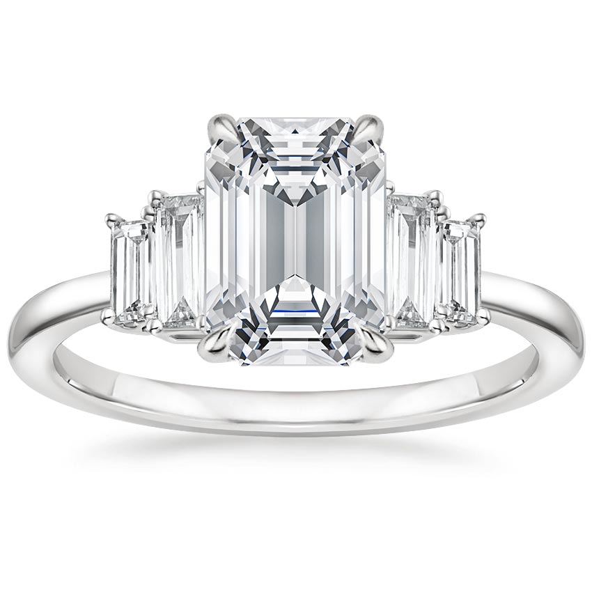 Emerald Platinum Coppia Five Stone Diamond Ring (1/3 ct. tw.)