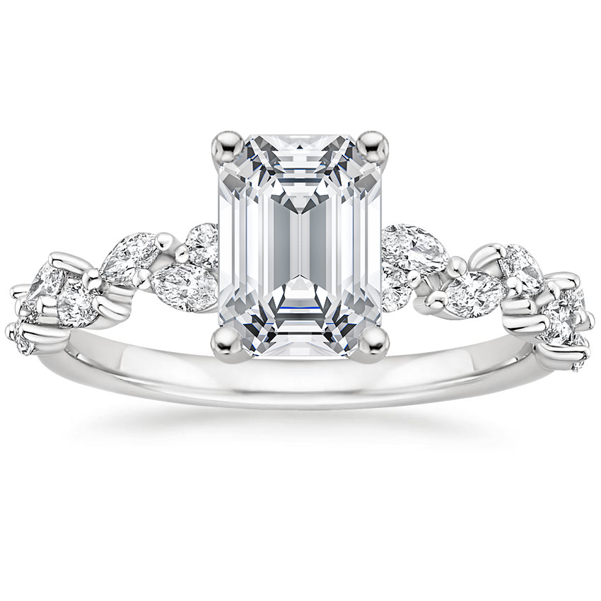 18K White Gold Hyacinth Diamond Ring, large top view