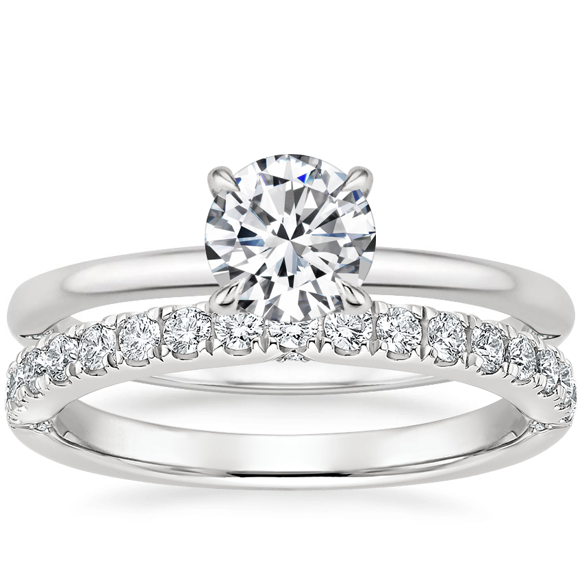18K White Gold Petite Heritage Diamond Ring with Luxe Heritage Diamond Ring (1/3 ct. tw.)