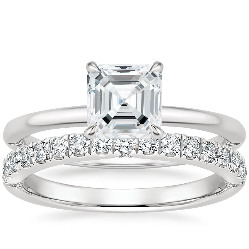 18K White Gold Petite Heritage Diamond Ring with Luxe Heritage Diamond Ring (1/3 ct. tw.)
