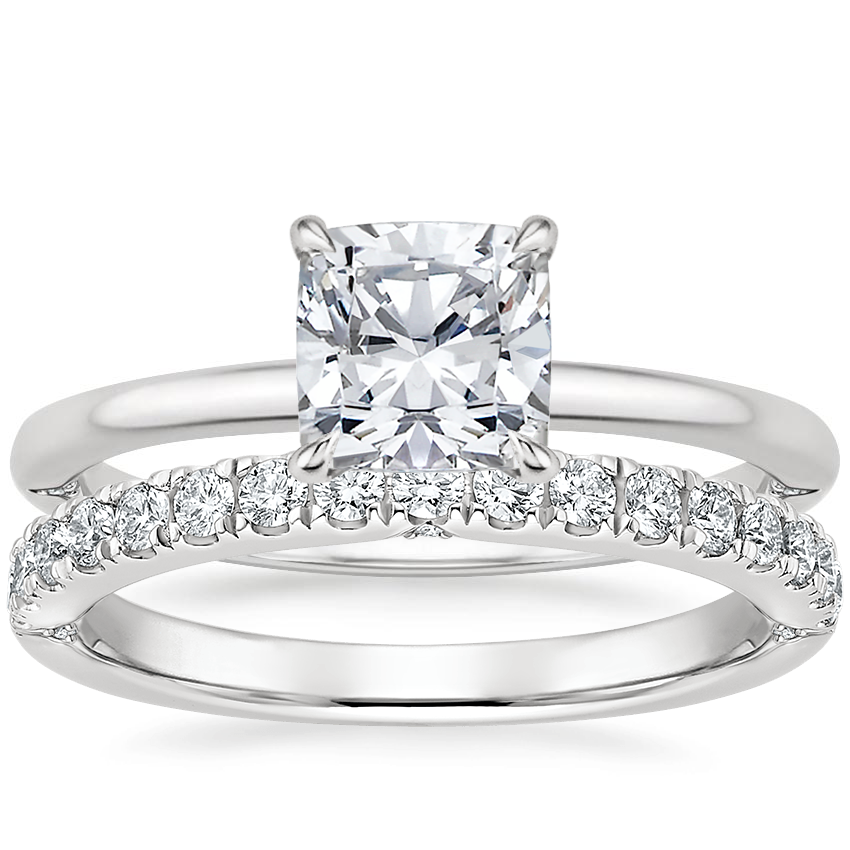 Platinum Petite Heritage Diamond Ring with Luxe Heritage Diamond Ring (1/3 ct. tw.)