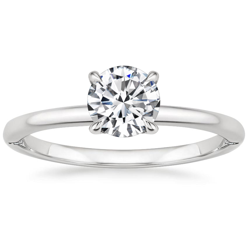 Platinum Petite Heritage Diamond Ring, large top view