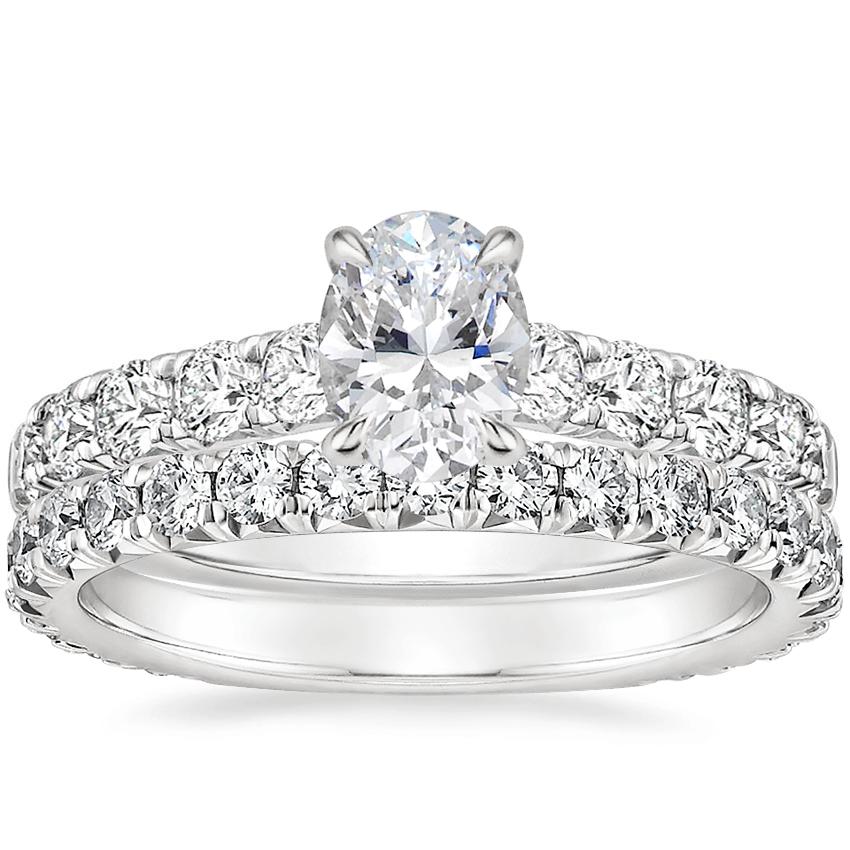 18K White Gold Anthology Diamond Ring (1/2 ct. tw.) with Luxe Sienna Diamond Ring (5/8 ct. tw.)