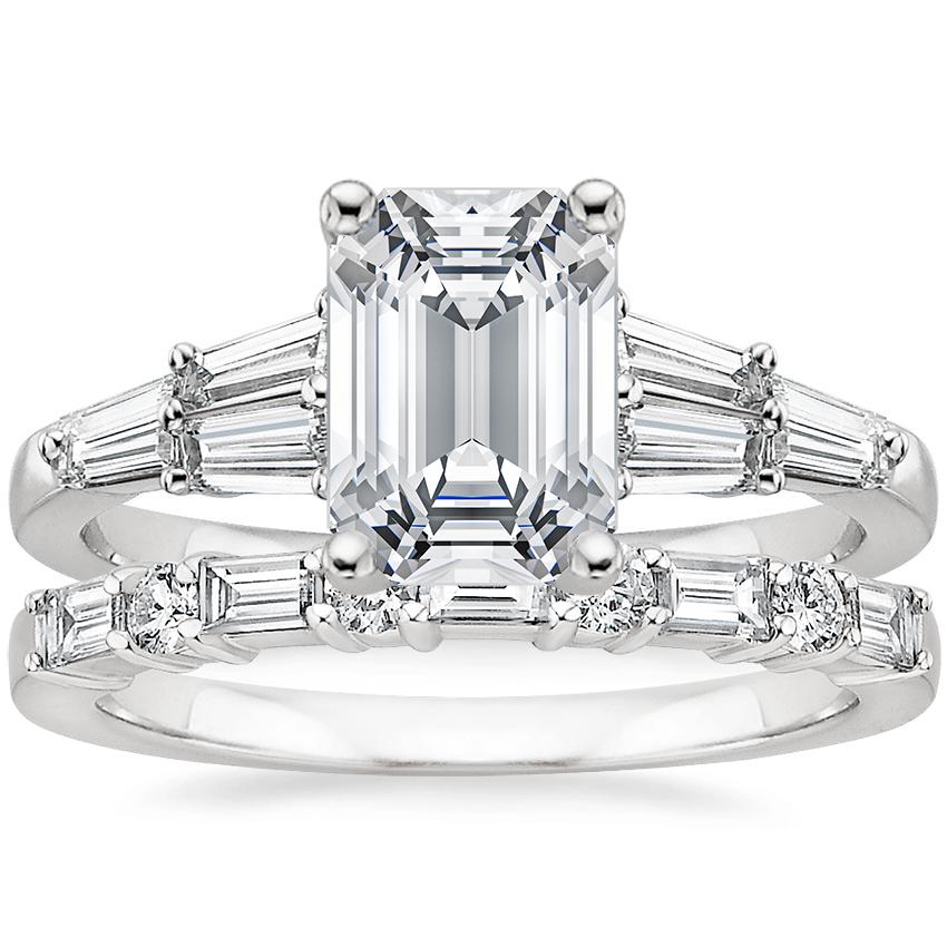 18K White Gold Harlow Diamond Ring with Leona Diamond Ring (1/3 ct. tw ...