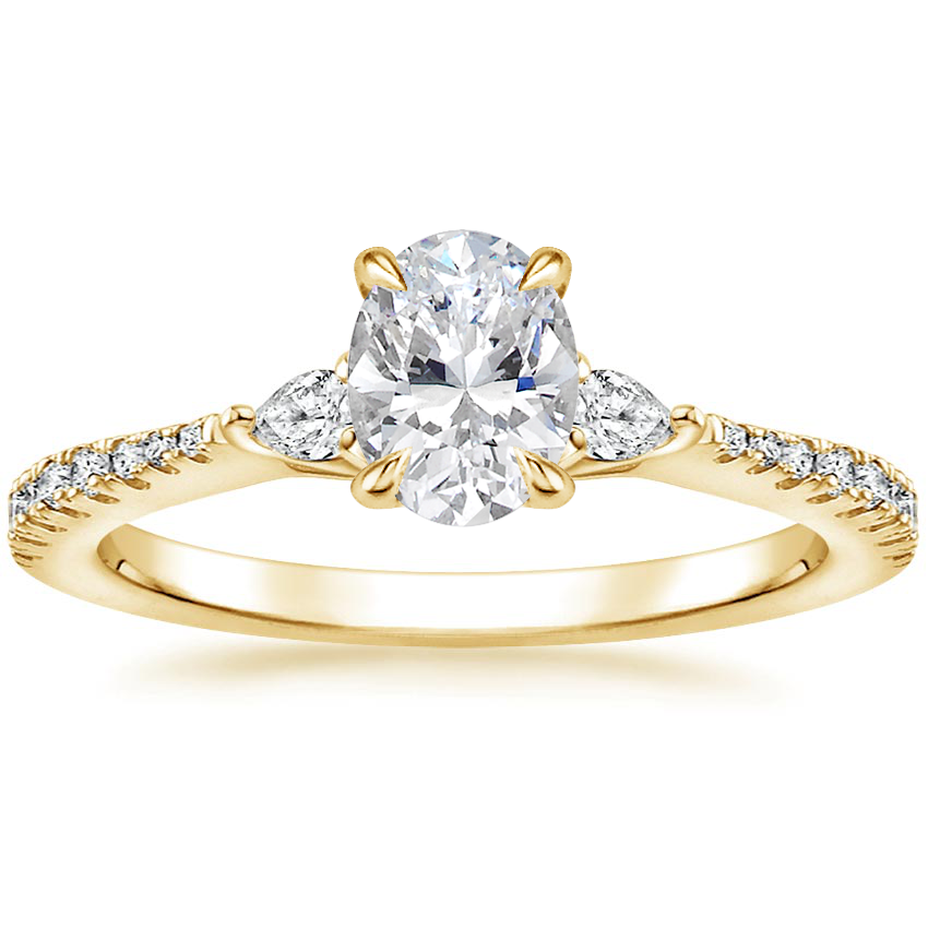 18K Yellow Gold Tapered Luxe Aria Diamond Ring (1/5 ct. tw.), large top view