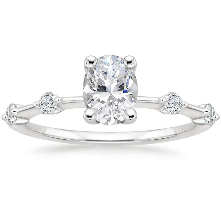 18K White Gold Aimee Diamond Ring, large top view
